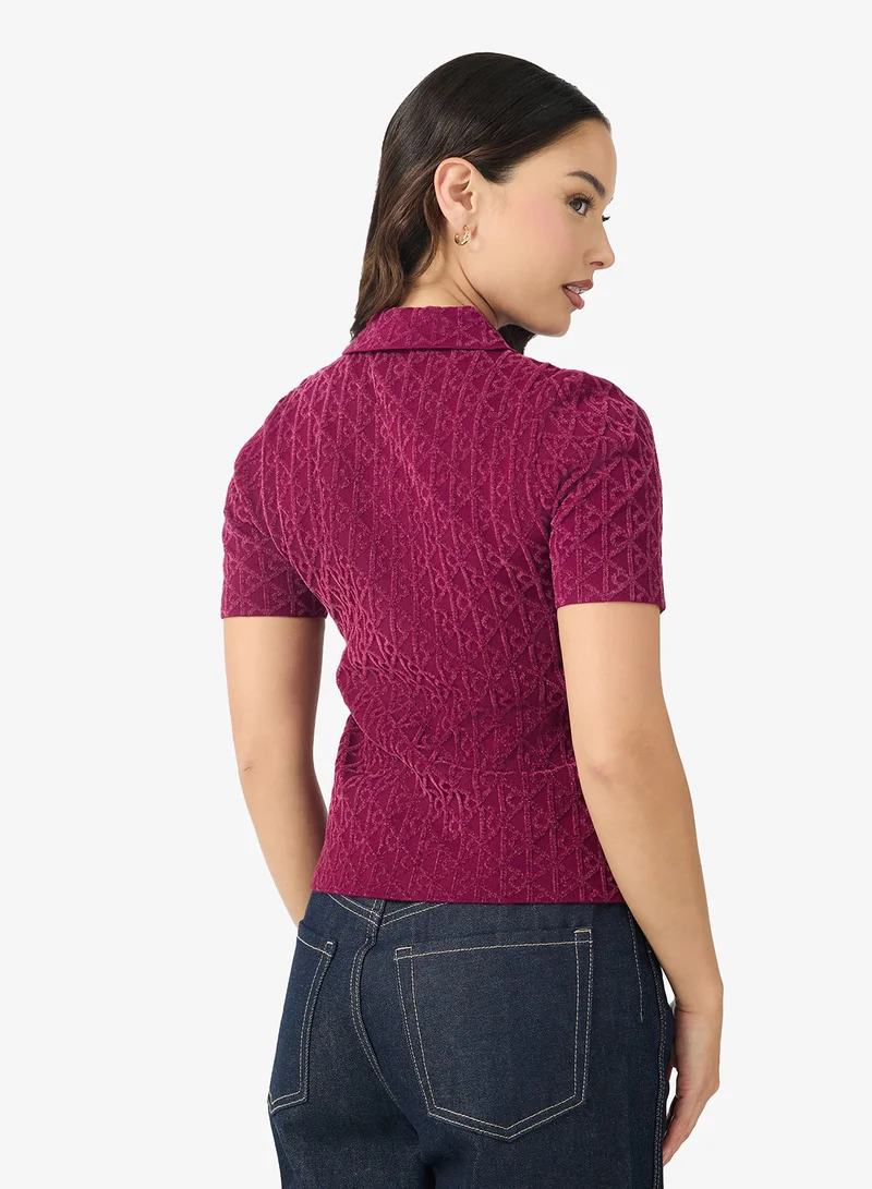 CALVIN KLEIN All Over Print Half Zip Polo